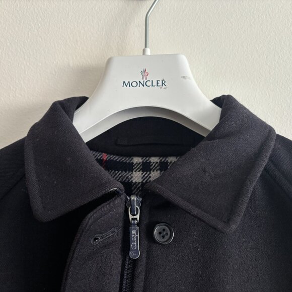 Vintage Burberry England Navy Blue Wool Blouson Zip Jacket Nova Check - 10 - Picture 5 of 16